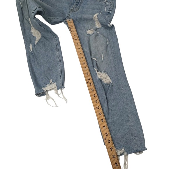 MOTHER The Sinner For Nothin Distressed Crop Straight Leg Jeans Womens Size 25 - Picture 15 of 16